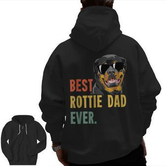 Best Rottie Dad Ever Dog Fathers Day Zip Up Hoodie Back Print | Mazezy