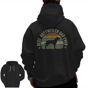 Best Rottweiler Dad Ever Fathers Day Rottie Doggy Zip Up Hoodie Back Print | Mazezy