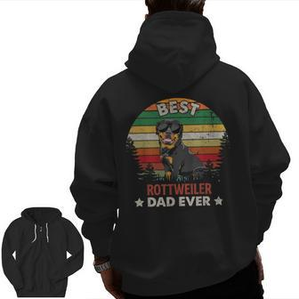 Best Rottweiler Dad Ever Father's Day Zip Up Hoodie Back Print | Mazezy