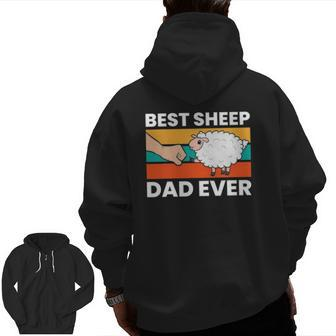 Best Sheep Dad Ever Cute Sheep Zip Up Hoodie Back Print | Mazezy