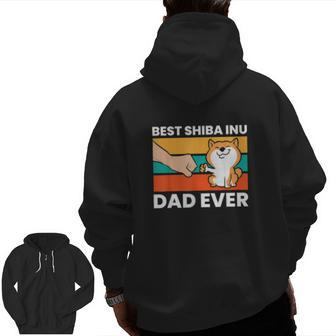 Best Shiba Inu Dad Ever Shiba Inu Owner Zip Up Hoodie Back Print | Mazezy