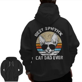 Best Sphynx Cat Dad Hairless Cat Father Mens Jt Zip Up Hoodie Back Print | Mazezy