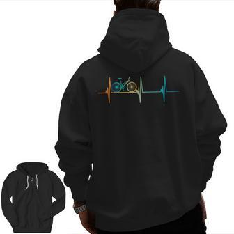 Bicycle Driving Bicyclist Cyclist Bike Rider Zip Up Hoodie Back Print | Mazezy