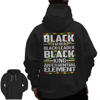 Black Father The Essential Element Father's Day Zip Up Hoodie Back Print | Mazezy