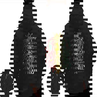 Black Father Leader King Melanin Men African Fathers Day Zip Up Hoodie Back Print | Mazezy