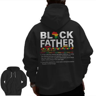 Black Father Noun African American Father's Day Black Dad Zip Up Hoodie Back Print | Mazezy