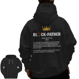 Black Father Noun Father Day African American Dad Zip Up Hoodie Back Print | Mazezy