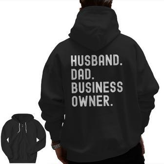 Black Husband Dad Business Owner Ceo Entrepreneur Men Zip Up Hoodie Back Print | Mazezy