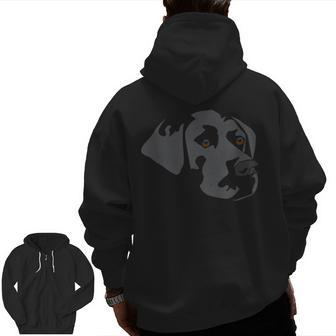 Black Lab Dog Dad Best In The City Zip Up Hoodie Back Print | Mazezy