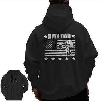Bmx Dad American Flag Vintage Zip Up Hoodie Back Print | Mazezy