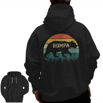 Bompa Grandpa Bompa Bear Zip Up Hoodie Back Print | Mazezy AU