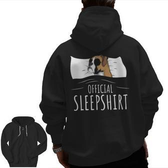 Boxer Dog Official Sleep T Zip Up Hoodie Back Print | Mazezy