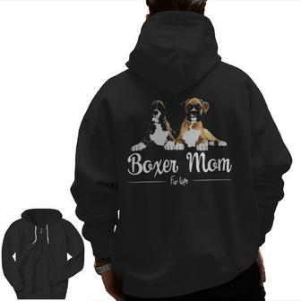 Boxer Mom Fur Life Zip Up Hoodie Back Print | Mazezy