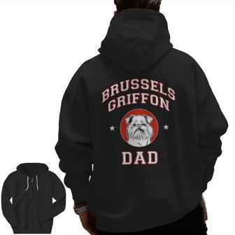 Brussels Griffon Dog Dad Zip Up Hoodie Back Print | Mazezy