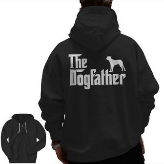 Bully Kutta Dogfather Dog Dad Zip Up Hoodie Back Print | Mazezy