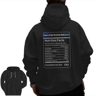 Cabo Verdean Dad Nutrition Facts Zip Up Hoodie Back Print | Mazezy