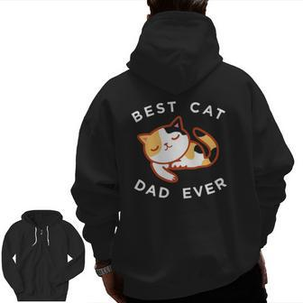 Calico Cat Dad Best Kitty Father Ever Tee Zip Up Hoodie Back Print | Mazezy DE