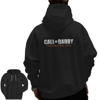 Call Of Dad Parenting Ops Zip Up Hoodie Back Print | Mazezy