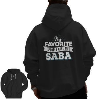 Call Me Saba For Men Dad Father's Day Zip Up Hoodie Back Print | Mazezy DE