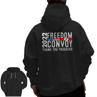 Canada Freedom Convoy 2022 Canadian Truckers Support Us Zip Up Hoodie Back Print | Mazezy