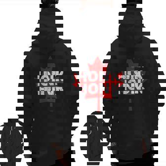 Canadian Trucker Canada Freedom Convoy Honk Honk Zip Up Hoodie Back Print | Mazezy