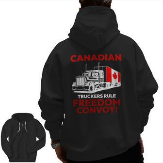 Canadian Truckers Rule Freedom Convoy 2022 Ver2 Zip Up Hoodie Back Print | Mazezy