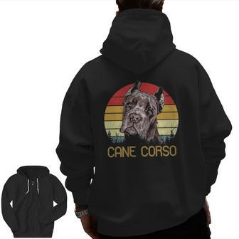 Cane Corso Retro Vintage Cane Corso Zip Up Hoodie Back Print | Mazezy