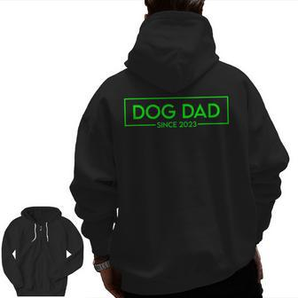 Cat Dad Since 2023 Promoted To Cat Dad V2 Zip Up Hoodie Back Print | Mazezy