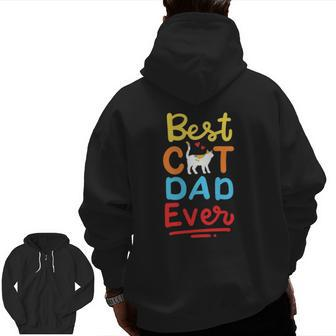 Cat Dad Daddy Father's Day Zip Up Hoodie Back Print | Mazezy
