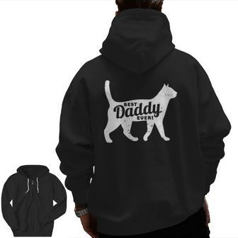 Cat Daddy Dad Pet Lover Fathers Day Men Tee Zip Up Hoodie Back Print | Mazezy