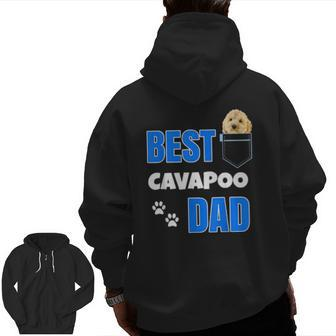 Cavapoo In Pocket Puppy Dog Cute Best Poodle Dad Zip Up Hoodie Back Print | Mazezy