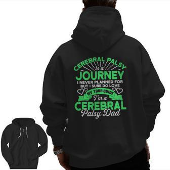 Cerebral Palsy Dad Cp Awareness Father's Day Zip Up Hoodie Back Print | Mazezy