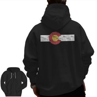 Colorado State Flag Patriotic Day Gif Zip Up Hoodie Back Print | Mazezy