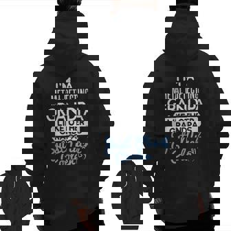 Cool Fathers Day Metal Detecting Grandpa Zip Up Hoodie Back Print | Mazezy