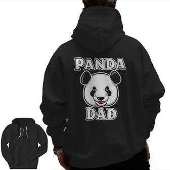 Cool Panda Squad I Panda Bear Dad Zip Up Hoodie Back Print | Mazezy