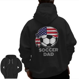 Cool Soccer Dad Jersey Parents Of American Soccer Players Zip Up Hoodie Back Print | Mazezy