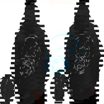 Cool Tribal Wolf Howling Geometric Wolf Zip Up Hoodie Back Print | Mazezy
