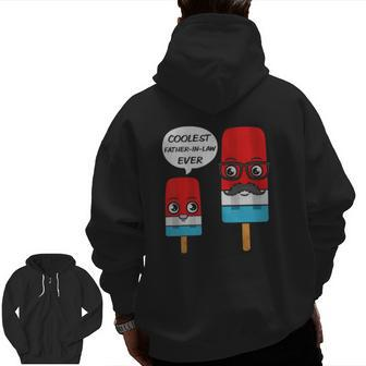 Coolest Father-In-Law Ever Father's Day Popsicle Ice Cream Zip Up Hoodie Back Print | Mazezy DE