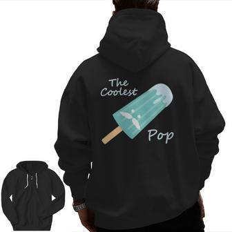 The Coolest Pop Moustache Popsicle Father Zip Up Hoodie Back Print | Mazezy