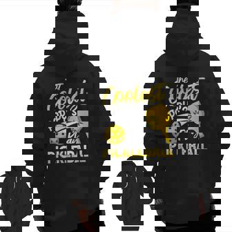 The Coolest Poppy's Play Pickleball Vintage Zip Up Hoodie Back Print | Mazezy