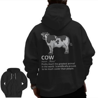 Cow Definition Milk Dairy Cattle Farmer Zip Up Hoodie Back Print | Mazezy