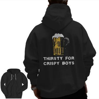Crispy Boys Middle Class Drinking Dad Zip Up Hoodie Back Print | Mazezy