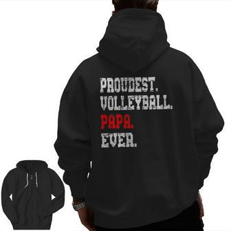 Custom Volleyball Papabest Papa Ever Zip Up Hoodie Back Print | Mazezy