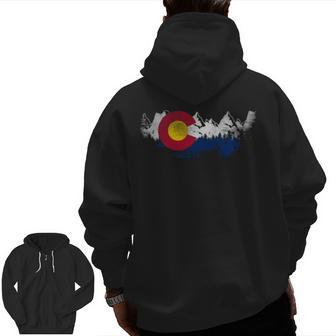 Colorado State Flag T Zip Up Hoodie Back Print | Mazezy