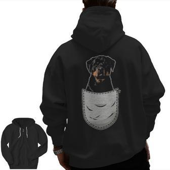 Cute Rottweiler Rott Rottie For Dog Lovers Pocket Owner Zip Up Hoodie Back Print | Mazezy