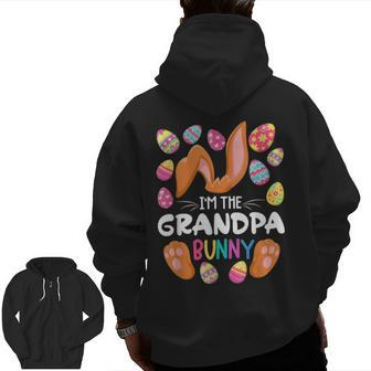 Cute Top I Grandpa Bunny I Matching Family Easter Pajamas Zip Up Hoodie Back Print | Mazezy