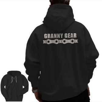 Cycling Granny Gear Bicycle Chain Cog Grandpa Bicycle Zip Up Hoodie Back Print | Mazezy