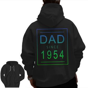Dad Since 1954 54 Aesthetic Promoted To Daddy Father Bbkfmp Zip Up Hoodie Back Print | Mazezy
