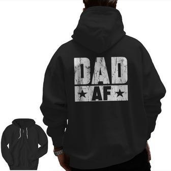 Dad Af Papa Daddy Fun Daughter Father's Day Zip Up Hoodie Back Print | Mazezy UK