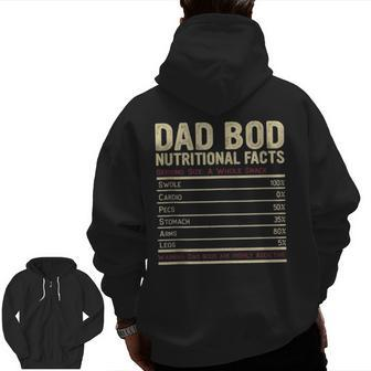Dad Bod Nutritional Facts Father Zip Up Hoodie Back Print | Mazezy